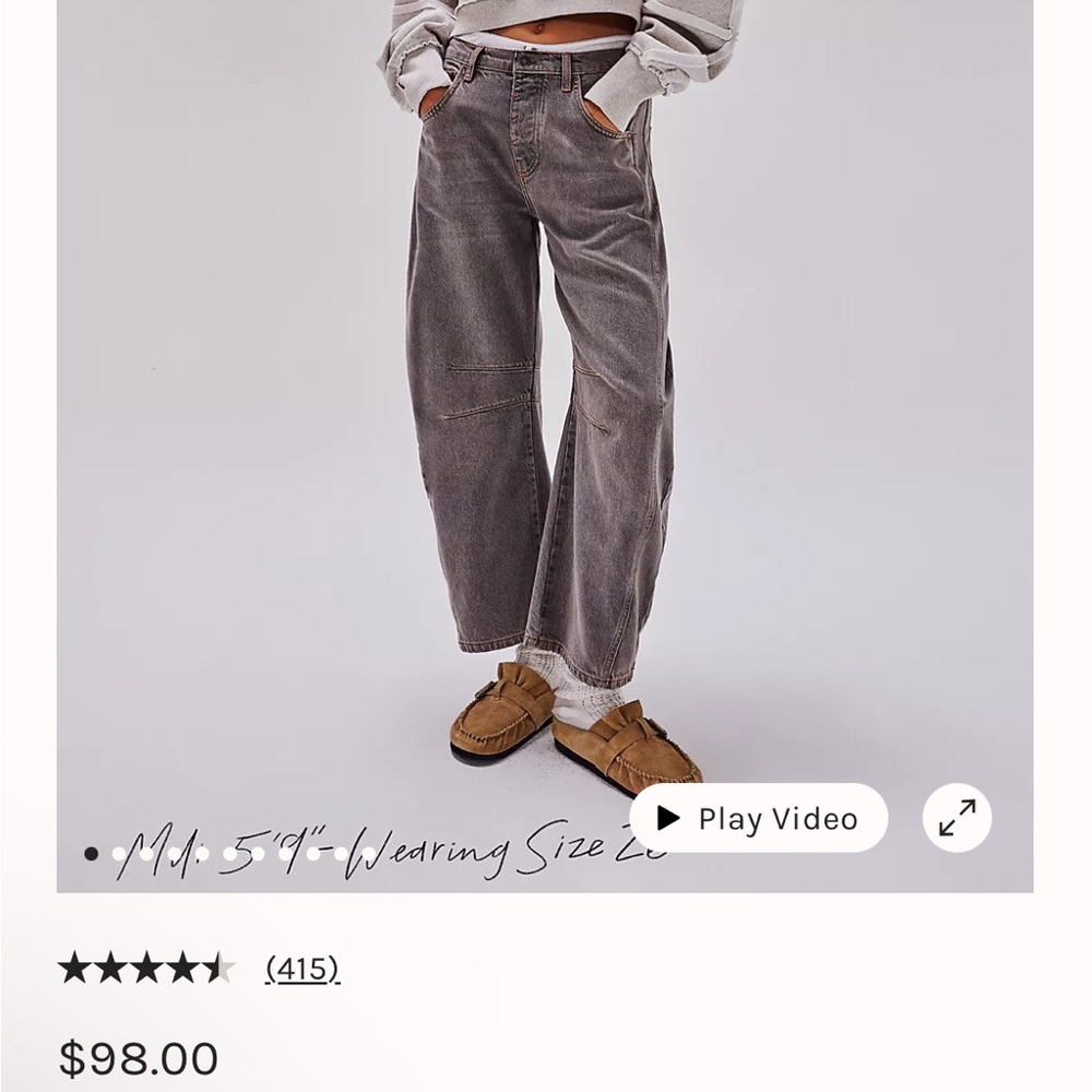 Free people barrel jeans size 30